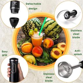 img 2 attached to 🔪 M﻿oss And Stone Hand Blender Electric - With Egg Whisk & Chopper, Powerful 300-Watt Stick Blender, Hand Mixer Set Stainless Steel Shaft & Blades, Handheld Blender With Ergonomic Handle (Black)