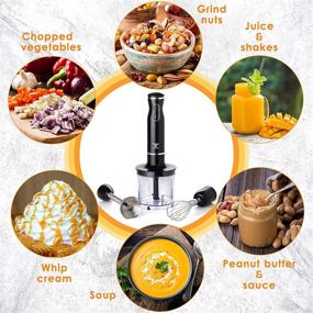 img 1 attached to 🔪 M﻿oss And Stone Hand Blender Electric - With Egg Whisk & Chopper, Powerful 300-Watt Stick Blender, Hand Mixer Set Stainless Steel Shaft & Blades, Handheld Blender With Ergonomic Handle (Black)