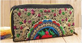 img 2 attached to 🌻 Chinese Embroidered Canvas Women's Wallet Clutch with Sunflower Design - OnlineB2C