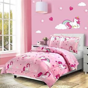 img 1 attached to 🦄 Utopia Bedding All Season Unicorn Comforter Set - Soft Brushed Microfiber Kids Bedding for Boys/Girls – Machine Washable (Twin/Twin XL)