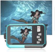 waterproof digital camera for snorkeling 24 mp full hd 1080p video recorder bundle with swimming goggles, 32gb sd card, and floating wrist strap - dv recording point, dual screen, and digital shoot included! logo