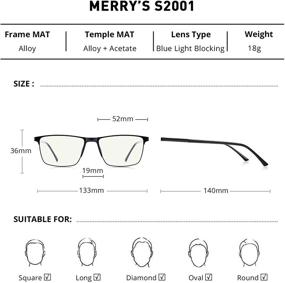 img 3 attached to Stay Stylish and Protected with MERRY'S Fashion Blue Light Blocking Glasses - Men's Metal Frame Spring Hinge Readers for Eyeglasses