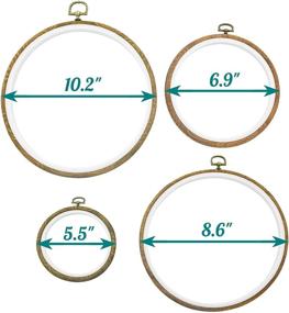 img 3 attached to 🔮 Celley Embroidery Hoop Frames: Vintage Imitated Wood Design, Sizes 5.5-10.2 Inches, Set of 4