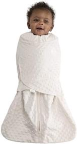 img 4 attached to 🍼 HALO Sleepsack Swaddle: Adjustable Wearable Blanket, Cream Plush Dots, Small 3-6 Months, TOG 3.0