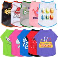 👑 premium dog apparel: 10-piece printed puppy sweatshirt collection for stylish and comfortable summer looks - crown, wings, lollipop, letters, umbrella designs, size m логотип