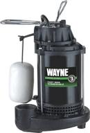 wayne cdu790 submersible sump pump - 1/3 hp, cast iron & steel construction, integrated vertical float switch, black logo