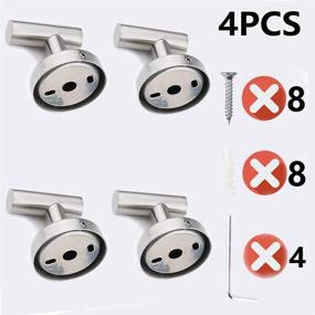 img 2 attached to 🔩 304 Stainless Steel Towel Hooks - Heavy-Duty Wall Hanging Hooks for Bathroom and Kitchen - Waterproof and Rust-Proof - Set of 4 (Silver)