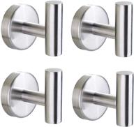 🔩 304 stainless steel towel hooks - heavy-duty wall hanging hooks for bathroom and kitchen - waterproof and rust-proof - set of 4 (silver) logo