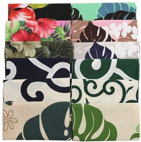 img 3 attached to 🌺 Set of 12 Hawaii Style Pre-Cut Quilting Fabric Fat Eighths - 100% Cotton Craft Bundle for DIY Craft Sewing - 17.5 x 10.5 inches (44 x 27 cm) - Various Patterns Included