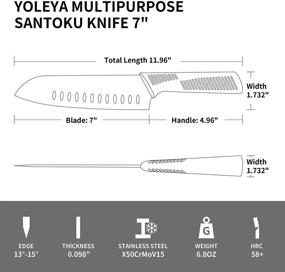 img 2 attached to 🔪 Японский поварской нож YOLEYA 7" - пластиковая рукоятка, полное соединение лезвия с рукояткой, немецкая высокоуглеродистая нержавеющая сталь, защита от ржавчины - идеально подходит для профессионального использования на кухне.