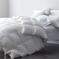 🛏️ dwr premium goose feather down comforter duvet insert - luxurious all season bedding (full/queen, ivory white) - 100% cotton, skin-friendly and medium weight quilted logo