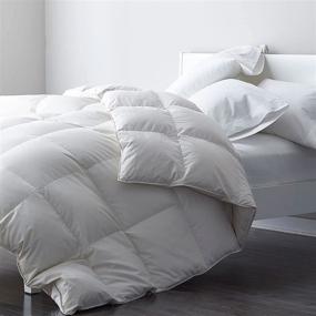 img 4 attached to 🛏️ DWR Premium Goose Feather Down Comforter Duvet Insert - Luxurious All Season Bedding (Full/Queen, Ivory White) - 100% Cotton, Skin-Friendly and Medium Weight Quilted