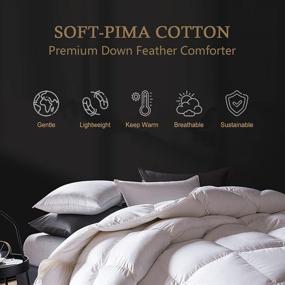 img 3 attached to 🛏️ DWR Premium Goose Feather Down Comforter Duvet Insert - Luxurious All Season Bedding (Full/Queen, Ivory White) - 100% Cotton, Skin-Friendly and Medium Weight Quilted