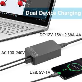 img 1 attached to 💡 65W 44W AC Charger for Microsoft Surface Pro X, 7, 6, 5, 4, 3 and Surface Book 1, 2. Also compatible with Surface Laptop 2, 3, 4, Surface Laptop Go and Surface Go 2 Tablet. Power Supply Adapter Cord - 12V-15V 2.58A-4A 36W 39W