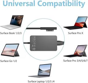 img 2 attached to 💡 65W 44W AC Charger for Microsoft Surface Pro X, 7, 6, 5, 4, 3 and Surface Book 1, 2. Also compatible with Surface Laptop 2, 3, 4, Surface Laptop Go and Surface Go 2 Tablet. Power Supply Adapter Cord - 12V-15V 2.58A-4A 36W 39W