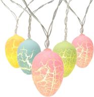 🐣 brizlabs 10 led easter egg string lights: battery powered pastel lights for easter decorations and home events логотип