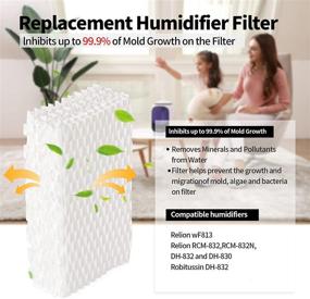 img 3 attached to 🔍 Relion WF813 & ReliOn RCM-832 Compatible - KingBra 4Pcs Humidifier Wicking Filters Replacement Filter