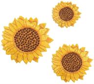 🌻 zoopolr 3-piece embroidered sunflower patch set - van gogh inspired iron on & sew on appliques for custom backpacks - ideal for men, women, boys, girls, and kids logo