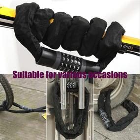 img 1 attached to Beefoor Bike Lock, Heavy Duty 5-Digit Resettable Combination Anti Theft Bicycle Lock, 5 Feet Chain Lock for Bikes, Motorcycles, Bicycles, Doors, Gates, Fences, Grills