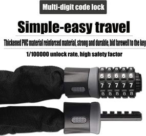 img 3 attached to Beefoor Bike Lock, Heavy Duty 5-Digit Resettable Combination Anti Theft Bicycle Lock, 5 Feet Chain Lock for Bikes, Motorcycles, Bicycles, Doors, Gates, Fences, Grills