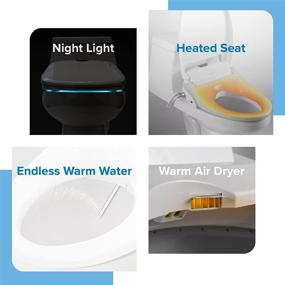 img 2 attached to 🚽 Brondell Swash 1400 Luxury Bidet Toilet Seat: The Ultimate White Round Toilet Upgrade with Dual Stainless-Steel Nozzles, Nozzle Clean+ & Warm Air Dryer – Featuring Ambient Nightlight