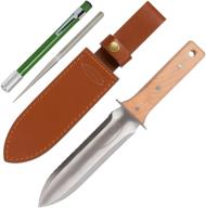 🪓 hori hori garden knife: premium quality with diamond sharpener, thick leather sheath. ideal gardening gift in a stunning gift box. logo