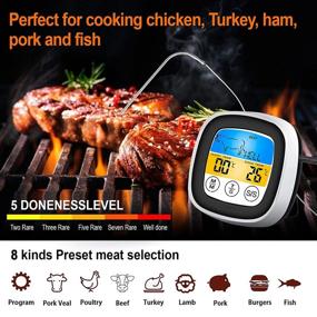 img 2 attached to Facebox Instant Read Meat Thermometer: Perfect for Cooking, Grilling, LCD Display, Dual Probe & Timer!