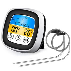 img 4 attached to Facebox Instant Read Meat Thermometer: Perfect for Cooking, Grilling, LCD Display, Dual Probe & Timer!