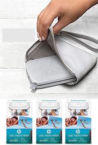 img 4 attached to Crystal HP Original Sprocket Wallet Case - Portable Photo Printer Protective Soft Case With Side Pocket And Wrist Strap - Gray + 60 Prints