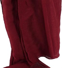 img 2 attached to 🧣 Pure Color Soft Cotton Hemp Silk Infinity Scarf: The Ultimate Travel Sunscreen Pashmina Shawl for Women