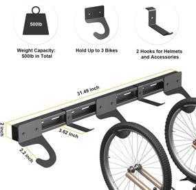 img 3 attached to 🚲 UZOPI Bike Rack Garage: Wall Mount Hanger for 3 Bicycles with Heavy Duty Tools Storage Hooks – Space Saving Solution