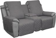 easy-going loveseat recliner cover: reversible, split sofa cover for living room with console, elastic straps – gray/light gray (2 seater) logo