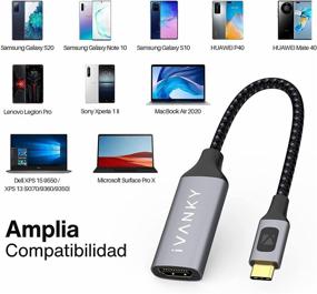 img 1 attached to 💪 High Performance USB C to HDMI Adapter 4K@60HZ - Compatible with MacBook Pro, Surface Book, Samsung Galaxy, iPad Pro 2020 and more!