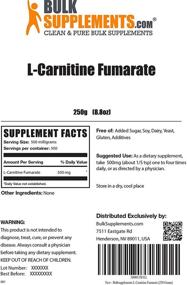 img 3 attached to 💪 250g (8.8oz) L-Carnitine Fumarate Powder - Vegan Fat Burner - GMO-Free - Premium Quality Pure L-Carnitine Supplement