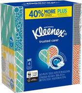 🧻 kleenex trusted care everyday facial tissues - 4 cube boxes, 70 tissues per box, total of 280 tissues logo