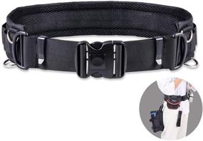 img 4 attached to 📷 Versatile Camera Waist Belt with Adjustable D-Rings for Securely Hanging Tripod, Flashlight, Water Bottle & More Photography Accessories - Ideal for Outdoor Photographers - Universal Pack Strap