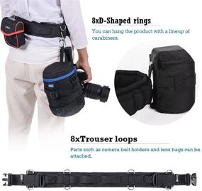 img 3 attached to 📷 Versatile Camera Waist Belt with Adjustable D-Rings for Securely Hanging Tripod, Flashlight, Water Bottle & More Photography Accessories - Ideal for Outdoor Photographers - Universal Pack Strap