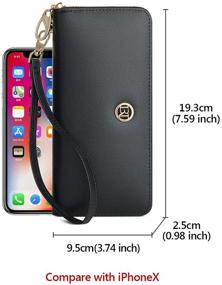 img 3 attached to 👜 LAORENTOU Women's Cow Leather Wristlet Zip Around Wallets - RFID Blocking Card Phone Holders, Perfect Mother's Day Gift