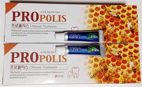 img 4 attached to 🦷 Premium Natural Bee Propolis Toothpaste for Sensitive Teeth & Anti-Plaque - 2pcs + Travel Size Korean Oral Care Combo with LG Mini Toothpaste - 2pcs