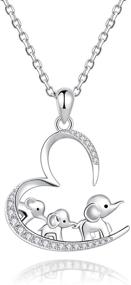 img 4 attached to 🐘 ACJNA 925 Sterling Silver Family Elephant Necklace - 3 Elephant Design