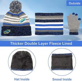 img 3 attached to 🧥 Maylisacc Kids 3-Pack Knitted Beanie and Glove Set with Fleece Lining - Toddler Hat and Glove Set for Boys and Girls Aged 3-8 Years