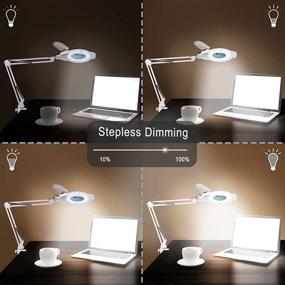 img 2 attached to 🔍 KIRKAS LED Magnifying Lamp 5-Diopter with Clamp - 2,200 Lumens Super Bright Daylight for Reading, Crafts, and Repair - Adjustable Swivel Arm Stand Included (White)