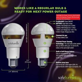 img 2 attached to 💡 Safelumin SA19-800G27 4PK Emergency Rechargeable Light Bulbs: Reliable Power Failure Solution with Normal LED Functionality