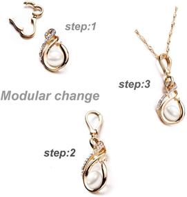 img 2 attached to 💎 Infinity Figure Eight Double Open Interchangeable Pearl Enhancer Connector Shortener Pendant Bail Clasp in Silver, Gold, or Rose Gold