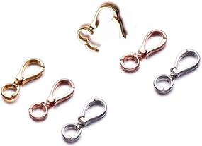 img 4 attached to 💎 Infinity Figure Eight Double Open Interchangeable Pearl Enhancer Connector Shortener Pendant Bail Clasp in Silver, Gold, or Rose Gold