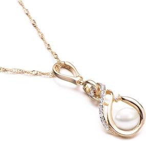 img 1 attached to 💎 Infinity Figure Eight Double Open Interchangeable Pearl Enhancer Connector Shortener Pendant Bail Clasp in Silver, Gold, or Rose Gold