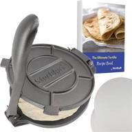 10-inch cast iron tortilla press by starblue with free oil paper & recipes ebook - make authentic indian style chapati, tortilla, roti логотип