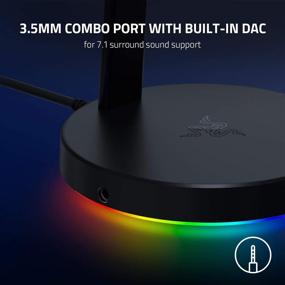 img 3 attached to 🎧 Razer Base Station V2 Chroma: Усовершенствованное основание для игровой гарнитуры с RGB подсветкой, антискользящей резиновой основой - Классический черный