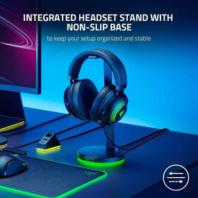 img 1 attached to 🎧 Razer Base Station V2 Chroma: Усовершенствованное основание для игровой гарнитуры с RGB подсветкой, антискользящей резиновой основой - Классический черный