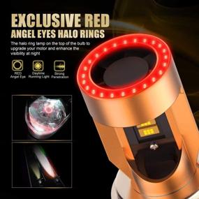 img 3 attached to 🏍️ H4 LED Motorcycle Headlight Bulb with Red Angel Eye, 9003 Hi/Lo Beam, 25W 3200LM, High Brightness 6000K, CSP Chips Conversion Kit